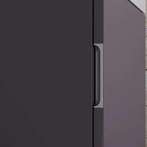 Тумба напольная "МОНО 50" с раковиной ASTI 50, графит нубук, Выбрать цвет: Графит Нубук, Внешний вид: с белой раковиной, изображение 6