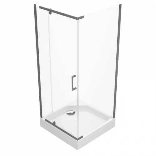 Душевое ограждение  Triton "ТЕРРА-ГРАФИТ" (низкий поддон) 90х90 квадрат, Цвет профиля: Серый, изображение 4