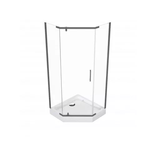 Душевое ограждение  Triton "ДЕКА-ГРАФИТ", Цвет профиля: Серый, Тип поддона: Низкий, Выбрать размер: 90х90, изображение 4