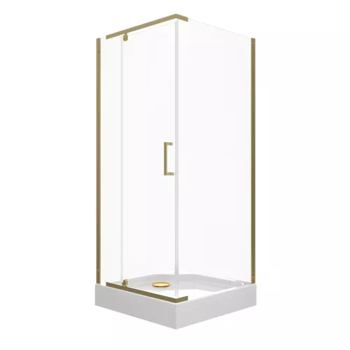 Душевое ограждение  Triton "ТЕРРА-ГОЛД" (низкий поддон) 90х90 квадрат, Цвет профиля: Золото, изображение 3