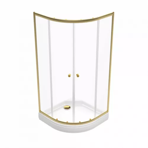 Душевое ограждение  Triton «АЛЬФА-ГОЛД» (низкий поддон), Цвет профиля: Золото, Тип поддона: Низкий, Выбрать размер: 90х90, изображение 4