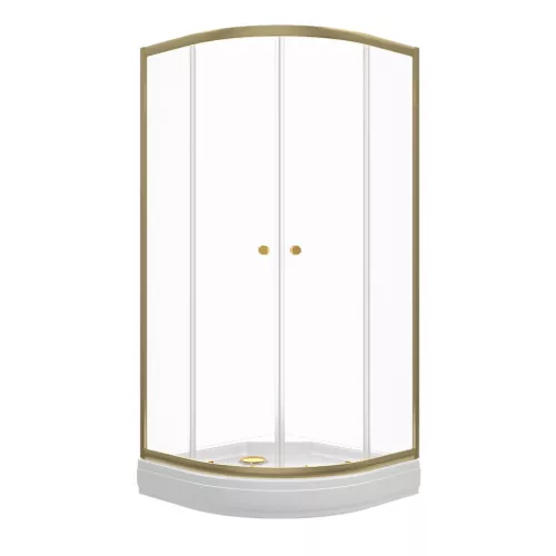 Душевое ограждение  Triton «АЛЬФА-ГОЛД» (низкий поддон), Цвет профиля: Золото, Тип поддона: Низкий, Выбрать размер: 90х90, изображение 3