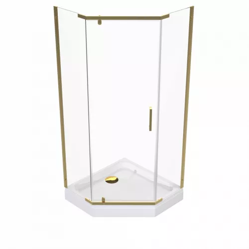 Душевое ограждение  Triton "ДЕКА-ГОЛД", Цвет профиля: Золото, Тип поддона: Низкий, Выбрать размер: 90х90, изображение 4