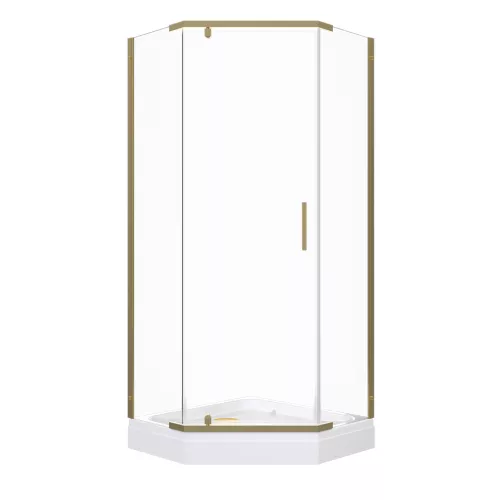 Душевое ограждение  Triton "ДЕКА-ГОЛД", Цвет профиля: Золото, Тип поддона: Низкий, Выбрать размер: 90х90, изображение 3