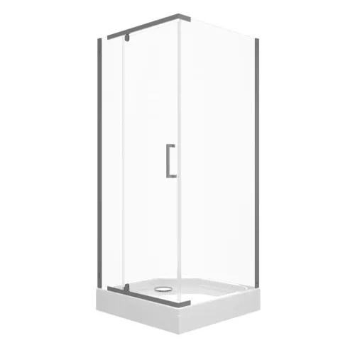 Душевое ограждение  Triton "ТЕРРА-ГРАФИТ" (низкий поддон) 90х90 квадрат, Цвет профиля: Серый, изображение 3