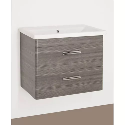 Тумба подвесная Style Line "Лотос 80" с раковиной Комо , Шелк зебрано, PLUS, изображение 2