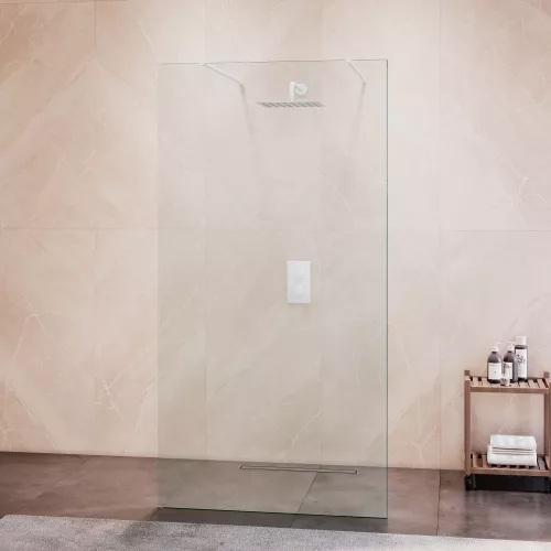 Душевая перегородка RGW WA-016W, Цвет стекла: прозрачное, Цвет профиля: Белый, Выбрать размер: 140