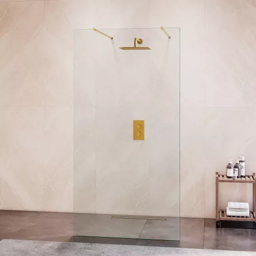 Душевая перегородка RGW WA-016Gb, Цвет стекла: прозрачное, Цвет профиля: Золото, Выбрать размер: 120