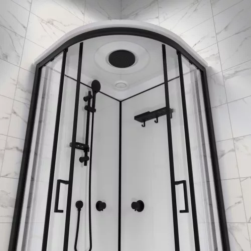 Душевая кабина Triton ПРАЙМ-БЛЭК 90*90 А  стекло прозрачное, Цвет профиля: Черный, изображение 3