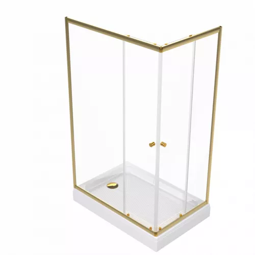 Душевое ограждение  Triton "ДЕКА-ГОЛД", Цвет профиля: Золото, Тип поддона: Низкий, Выбрать размер: 90х90, изображение 5