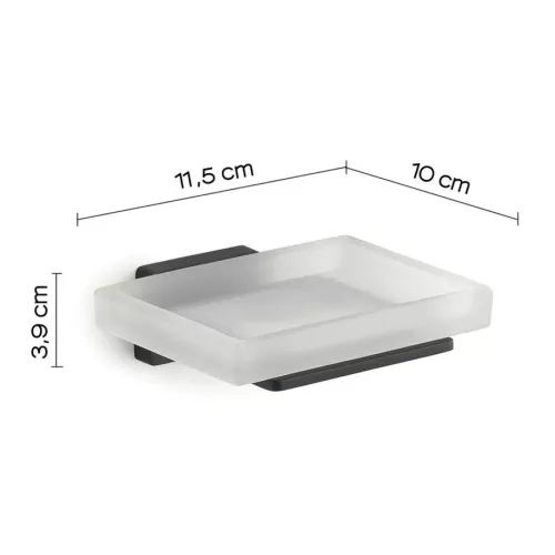 Gedy Atena, настенная стеклянная мыльница, цвет черный матовый, изображение 2