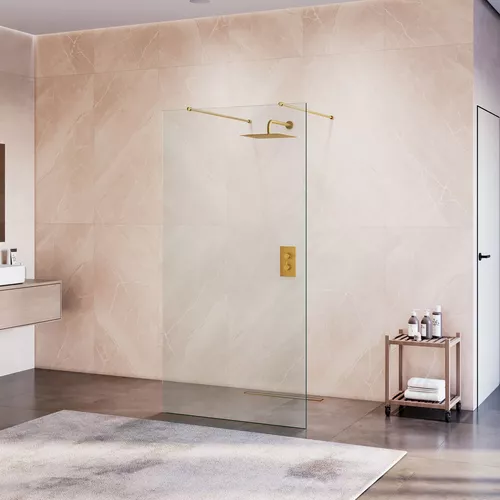 Душевая перегородка RGW WA-016Gb, Цвет стекла: прозрачное, Цвет профиля: Золото, Выбрать размер: 120, изображение 2