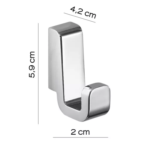 Gedy Samoa, набор из 2-х крючков, цвет хром, изображение 2