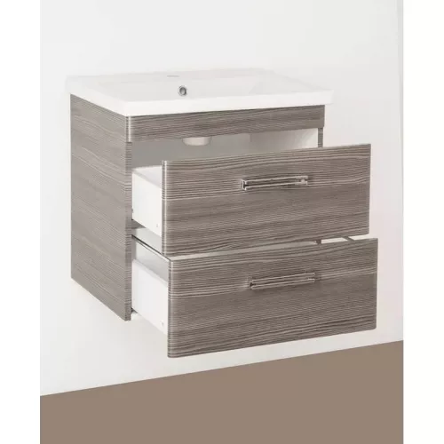 Тумба подвесная Style Line "Лотос 80" с раковиной Комо , Шелк зебрано, PLUS, изображение 3