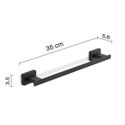Gedy Atena, полотенцедержатель, длина 35 см, цвет черный матовый, изображение 2