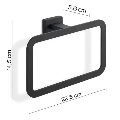 Gedy Atena, полотенцедержатель - кольцо, цвет черный матовый, изображение 2
