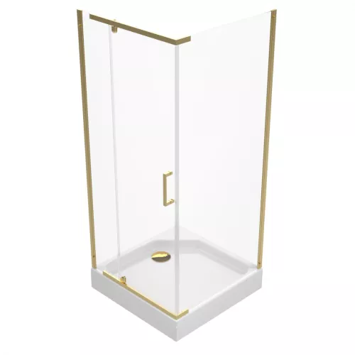 Душевое ограждение  Triton "ТЕРРА-ГОЛД" (низкий поддон) 90х90 квадрат, Цвет профиля: Золото, изображение 4