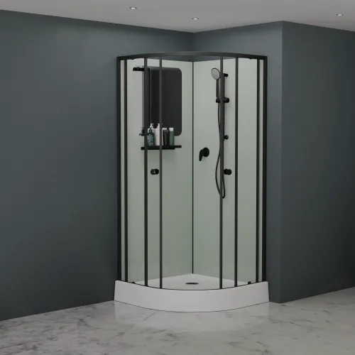 Душевая кабина RGW AN-208 черный/прозрачное, Цвет профиля: Черный, Выбрать размер: 80х80, изображение 3