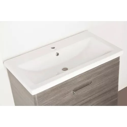 Тумба подвесная Style Line "Лотос 80" с раковиной Комо , Шелк зебрано, PLUS, изображение 5