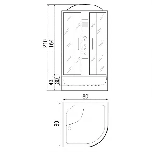 Душевая кабина River NARA MT 90х90х210 матовое/высокий поддон, изображение 2
