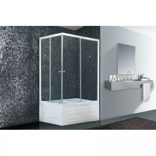 Душевой угол Royal Bath RB 8100BP/RB8120BP прямоугольный, Цвет стекла: прозрачное, Цвет профиля: Белый, Выбрать размер: 120x80, Ориентация: правая, изображение 2