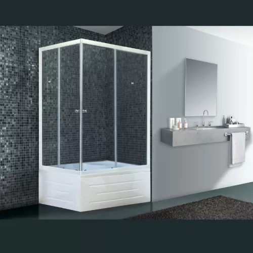 Душевой угол Royal Bath RB 8100BP/RB8120BP прямоугольный, Цвет стекла: прозрачное, Цвет профиля: Белый, Выбрать размер: 120x80, Ориентация: правая