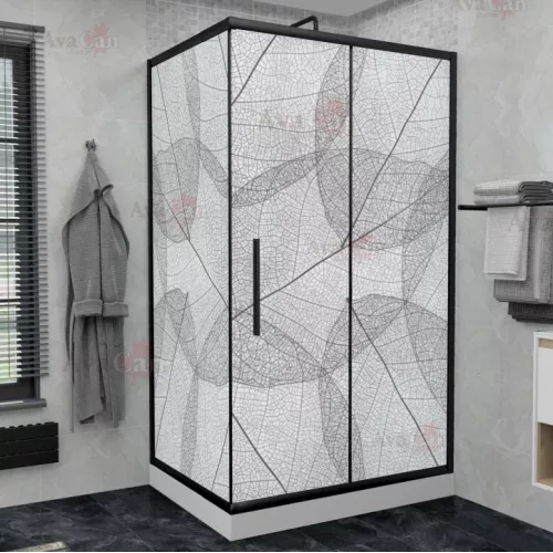 Душевой уголок AvaCan FB+SB матовое с рисунком/черный