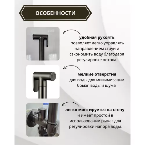 Душ гигиенический ACWEN 82217GG  графит, изображение 2