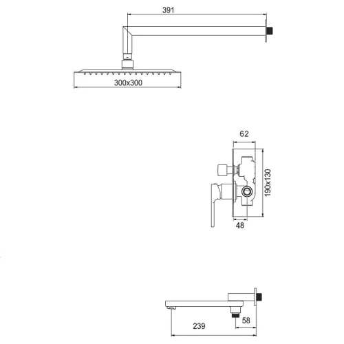 Встраиваемая душевая система Gappo G7117-6, изображение 19