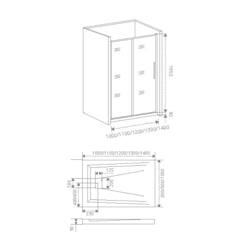 Душевая дверь раздвижная Good Door IDEA WTW-120-C-B, изображение 5