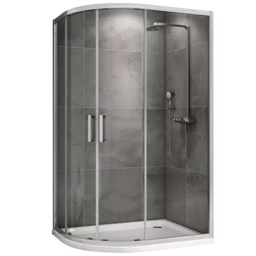 Душевой уголок ABBER Schwarzer Diamant асимметричный, прозрачное/хром 120х80