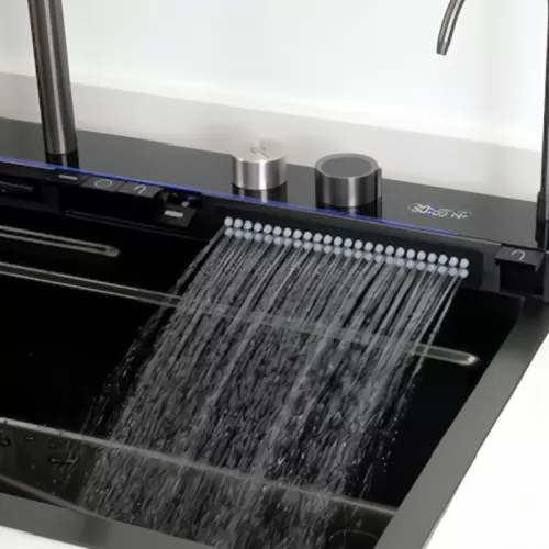 Многофункциональная мойка Ceruttispa GLORIA II nano black (серая) из нержавеющей стали, кухонная, изображение 12