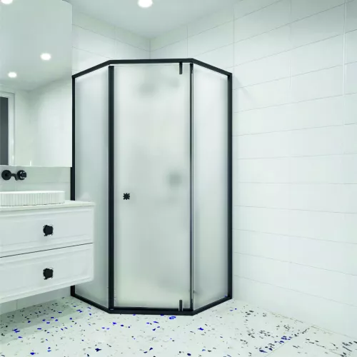 Душевой уголок RGW HO-088B матовое/черный, Цвет стекла: матовое, Цвет профиля: Черный, Выбрать размер: 90х90, изображение 2