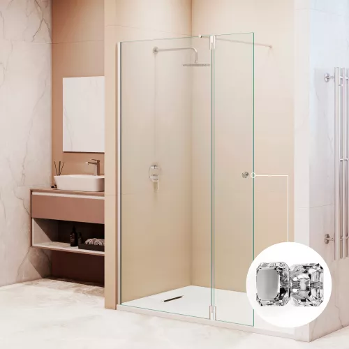 Душевая перегородка RGW WA-054 (WA-010 + Z-072) прозрачное/хром, Цвет стекла: прозрачное, Цвет профиля: Хром, Выбрать размер: 70