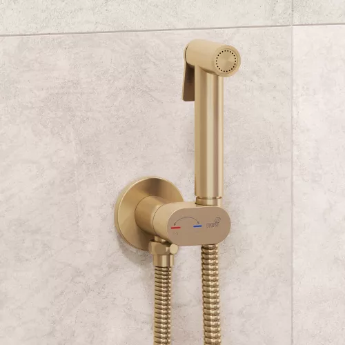 Гигиенический душ со смесителем RGW SP-213Gb, Выбрать цвет: Золото, изображение 2