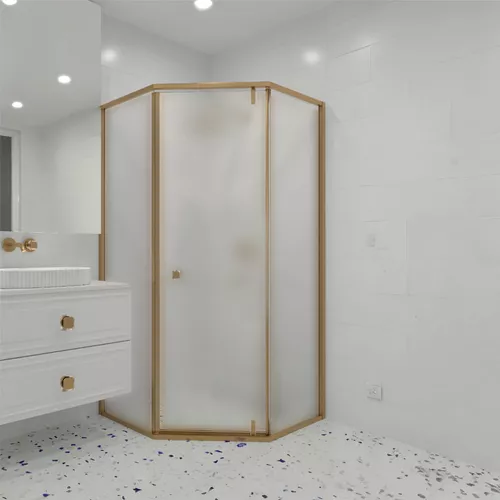 Душевой уголок RGW HO-088Gb матовое/золото, Цвет стекла: матовое, Цвет профиля: Золото, Выбрать размер: 90х90, изображение 2