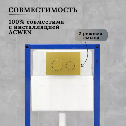 Кнопка для инсталляции ACWEN золото матовое, Выбрать цвет: Золото матовое, изображение 4