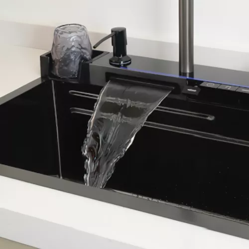 Многофункциональная мойка Ceruttispa GLORIA II nano black (серая) из нержавеющей стали, кухонная, изображение 10