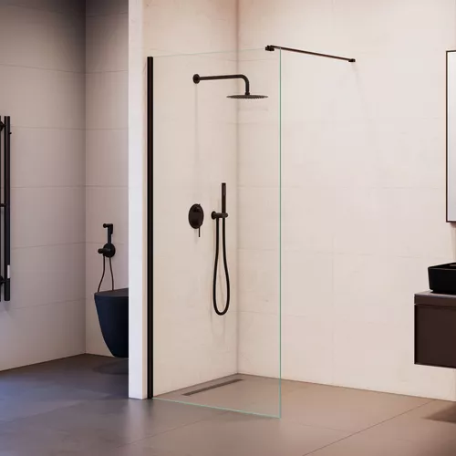 Душевая перегородка RGW WA-210B прозрачное стекло, Цвет стекла: прозрачное, Цвет профиля: Черный, Выбрать размер: 70, изображение 3