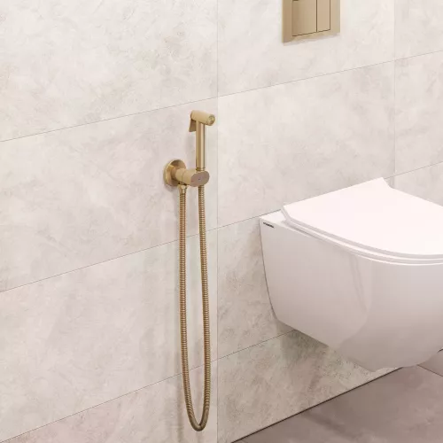 Гигиенический душ со смесителем RGW SP-213Gb, Выбрать цвет: Золото, изображение 3