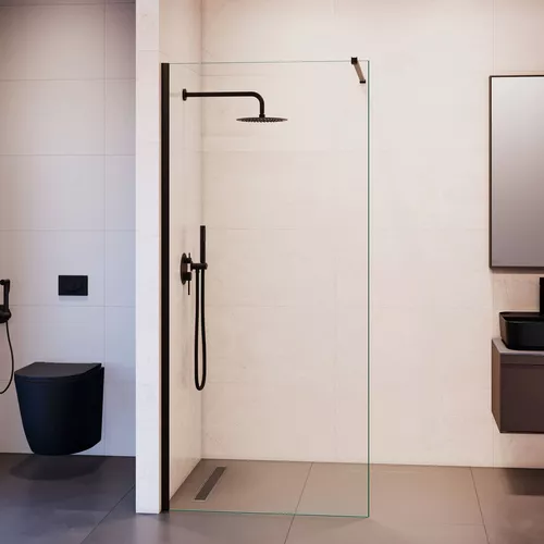 Душевая перегородка RGW WA-210B прозрачное стекло, Цвет стекла: прозрачное, Цвет профиля: Черный, Выбрать размер: 70, изображение 4