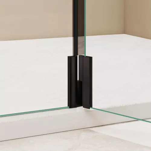 Душевая перегородка RGW WA-054B (WA-010B + Z-072B) прозрачное/черный, Цвет стекла: прозрачное, Цвет профиля: Черный, Выбрать размер: 80, изображение 4