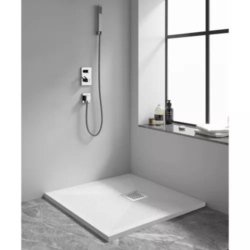 Душевой поддон квадрат STONE TRAY-W  800x800, Выбрать цвет: Белый, Выбрать размер: 800x800, изображение 2