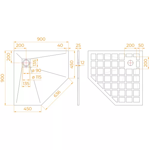 Душевой поддон трапеция STONE TRAY-W, изображение 5
