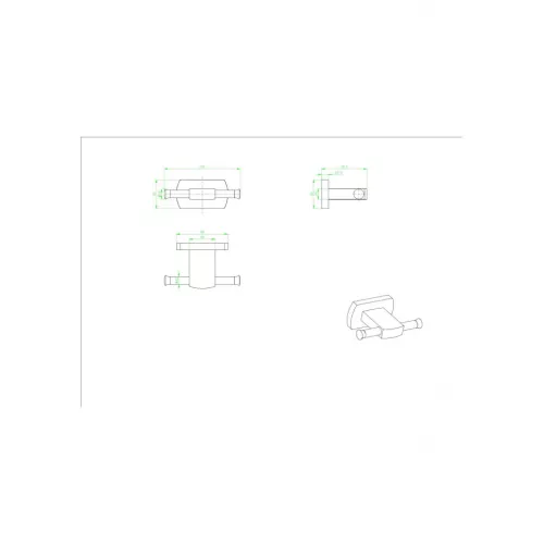 Крючок двойной Ceramalux AZZURO 95601, изображение 2