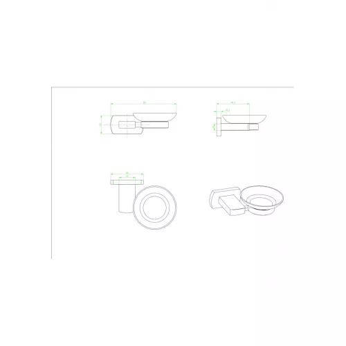 Мыльница стекло Ceramalux AZZURO 95604, изображение 2