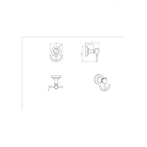 Крючок двойной Ceramalux BIANCO 52001, изображение 2