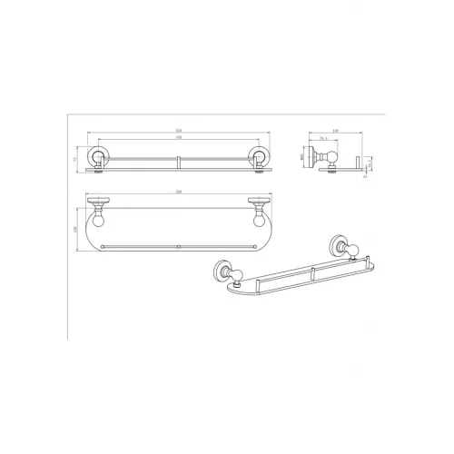 Полка стекло Ceramalux CAPS 51311, изображение 2