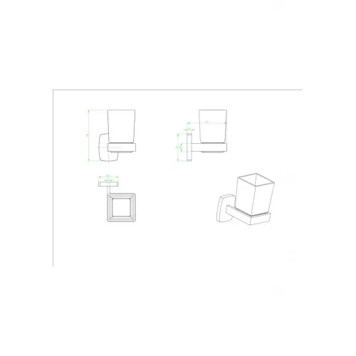 Стакан подвесной Ceramalux CUBE 12602, изображение 2