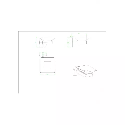 Мыльница Стекло Ceramalux CUBE 12604, изображение 2